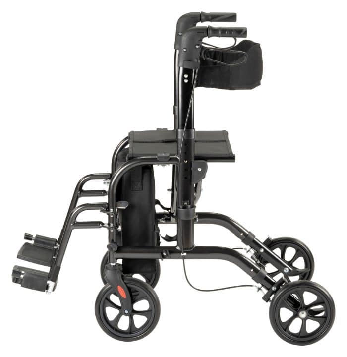 MultiMotion Duo rollator zijkant rolstoel stand